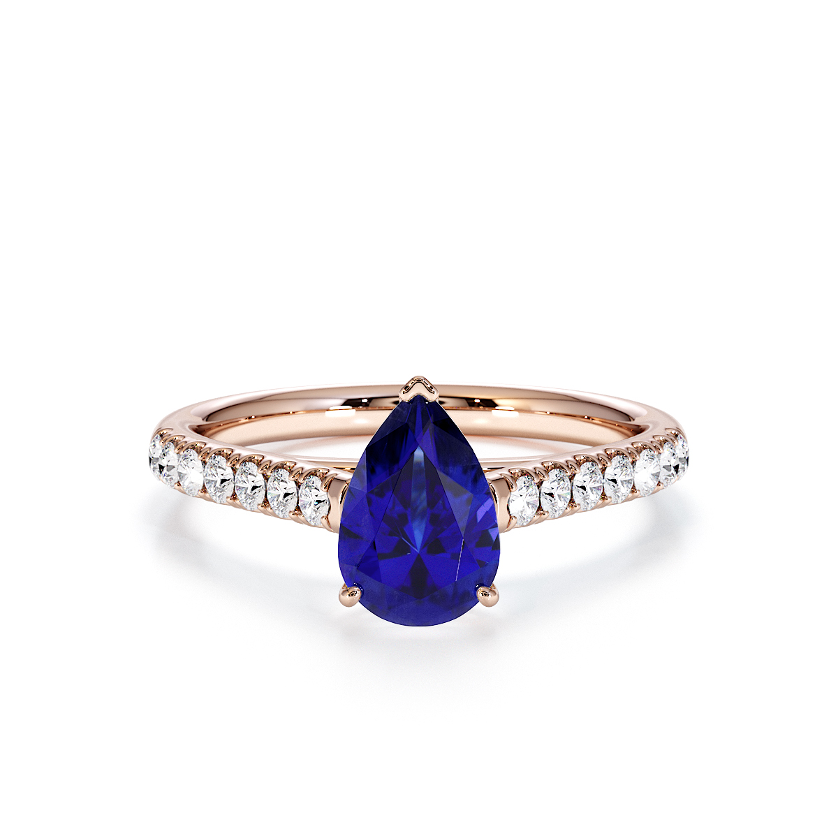 Gold / Platinum Blue Sapphire and Diamond Engagement Ring RZ3355