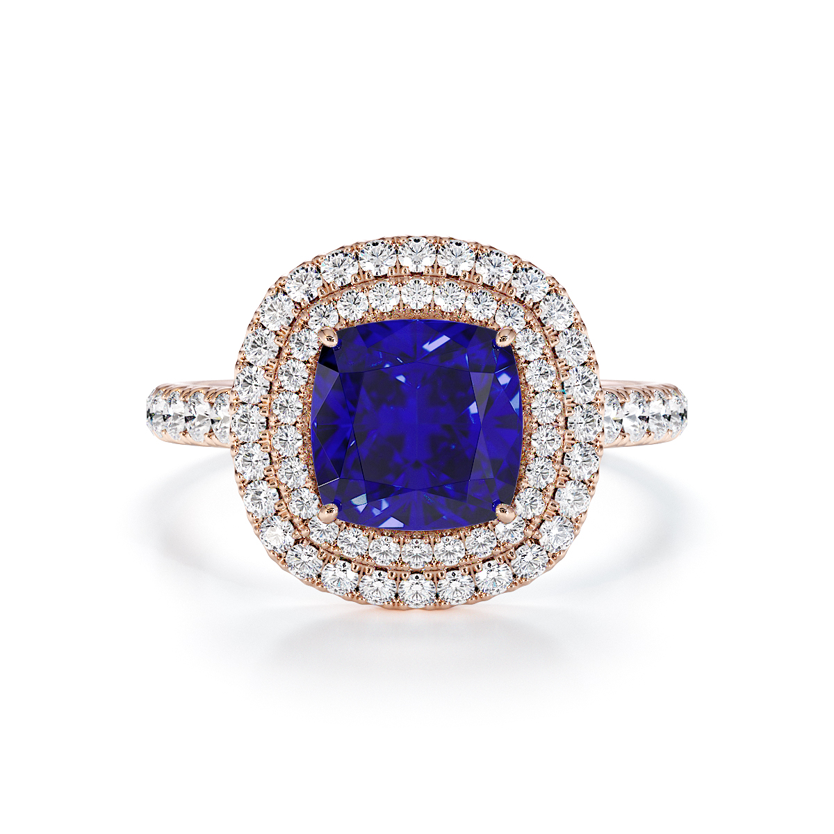 Gold / Platinum Blue Sapphire and Diamond Engagement Ring RZ3405