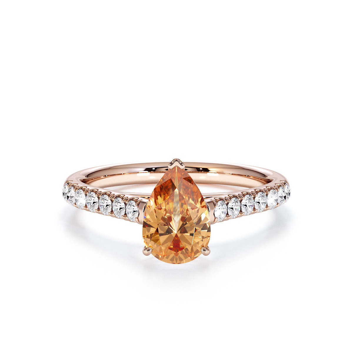 Gold / Platinum Citrine and Diamond Engagement Ring RZ3355