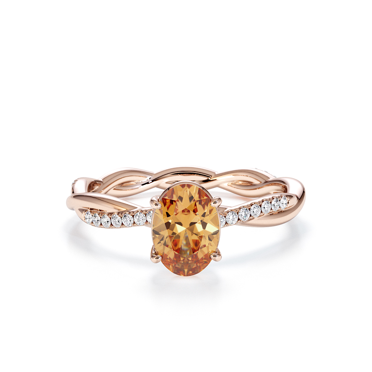 Gold / Platinum Citrine and Diamond Engagement Ring RZ3386