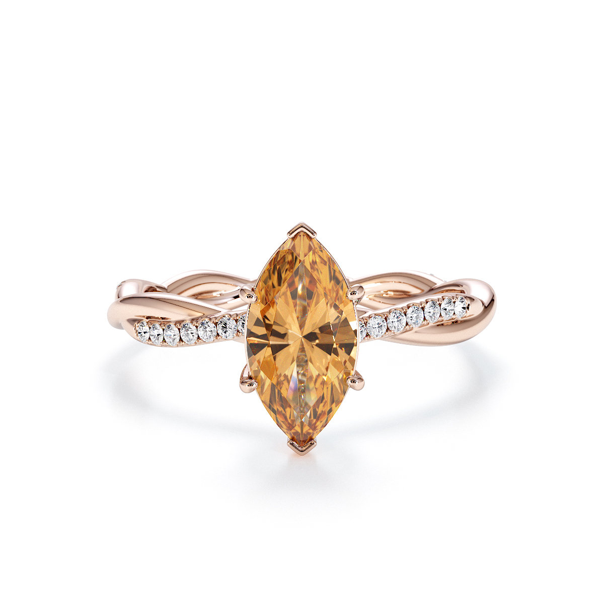 Gold / Platinum Citrine and Diamond Engagement Ring RZ3391