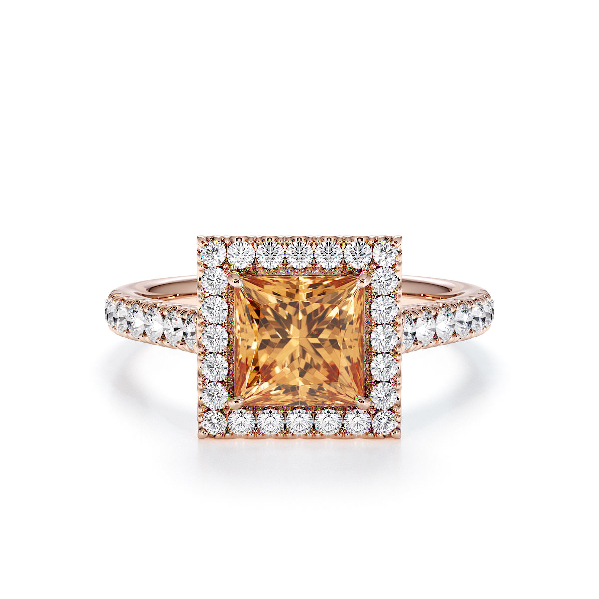 Gold / Platinum Citrine and Diamond Engagement Ring RZ3395