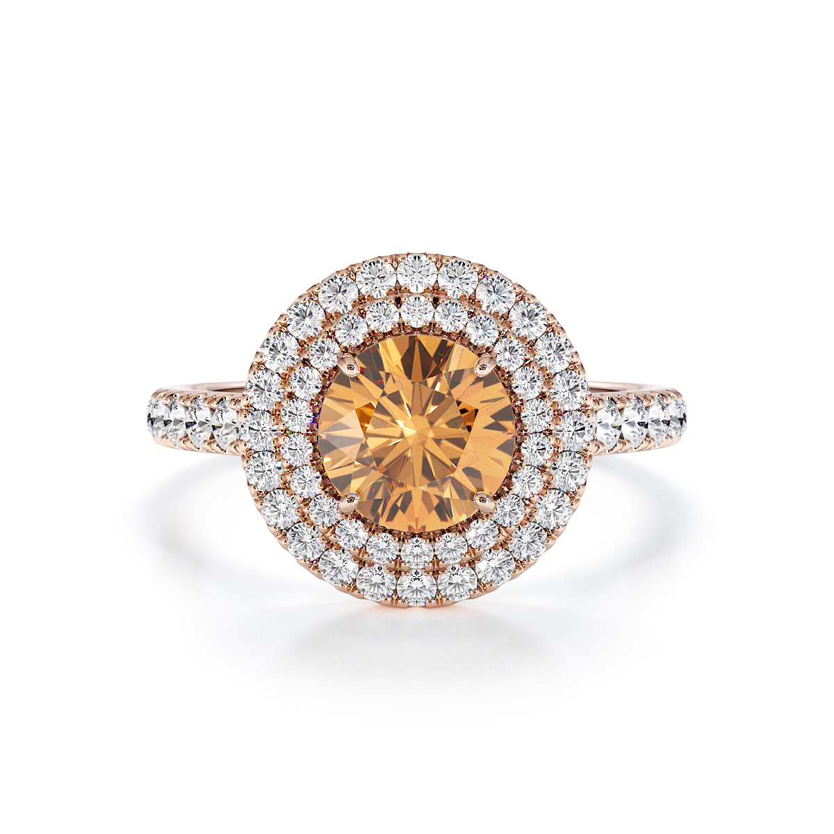 Gold / Platinum Citrine and Diamond Engagement Ring RZ3401