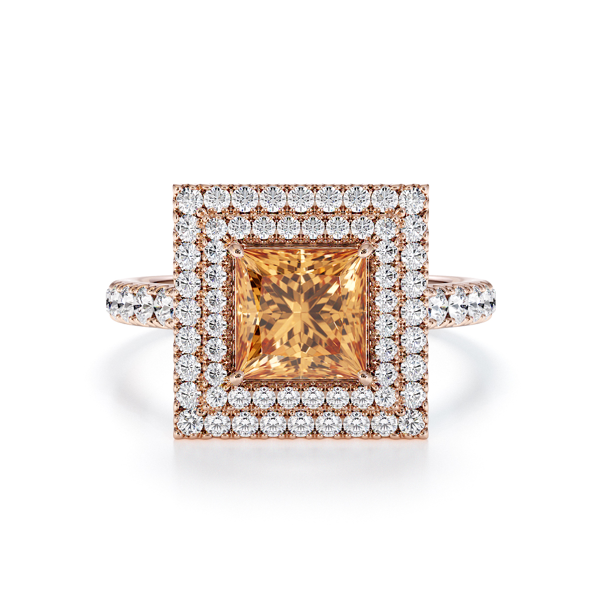 Gold / Platinum Citrine and Diamond Engagement Ring RZ3403