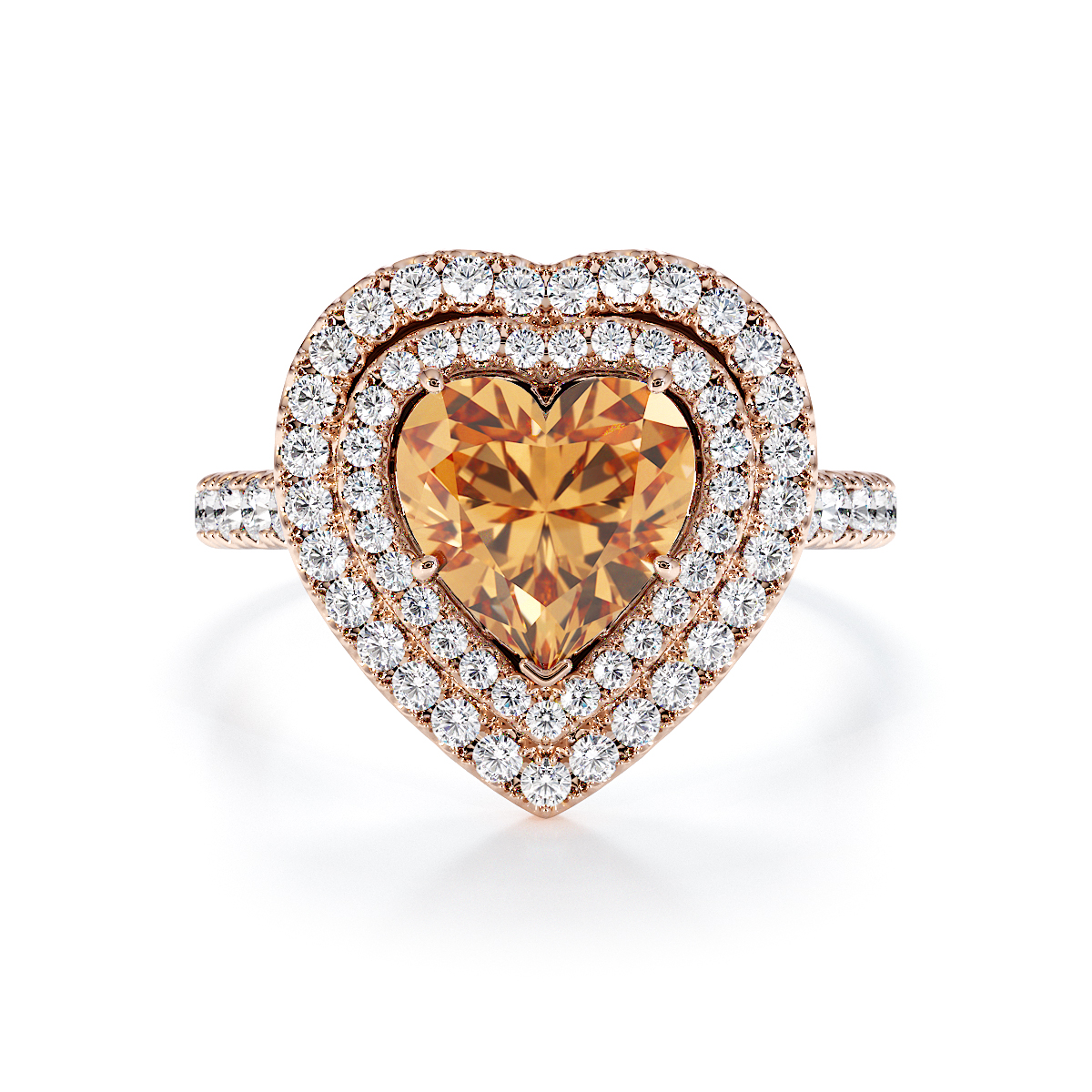 Gold / Platinum Citrine and Diamond Engagement Ring RZ3408