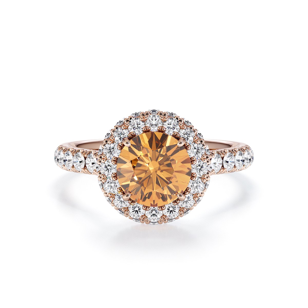 Gold / Platinum Citrine and Diamond Engagement Ring RZ3409
