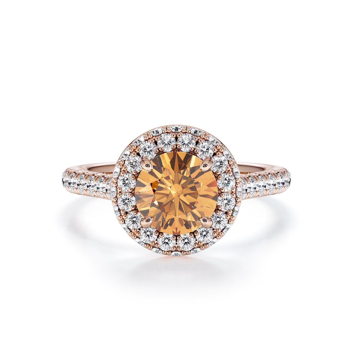 Gold / Platinum Citrine and Diamond Engagement Ring RZ3420