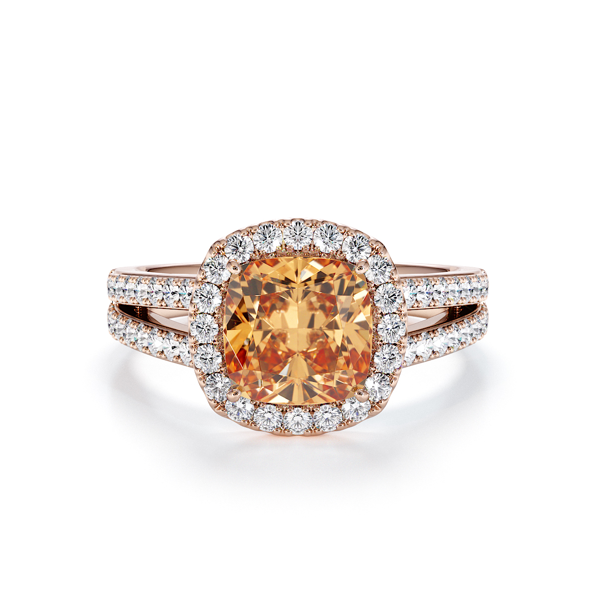Gold / Platinum Citrine and Diamond Engagement Ring RZ3464