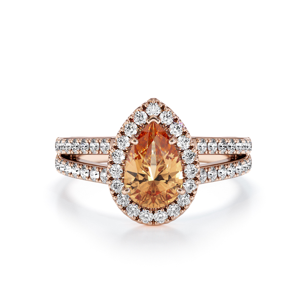 Gold / Platinum Citrine and Diamond Engagement Ring RZ3465