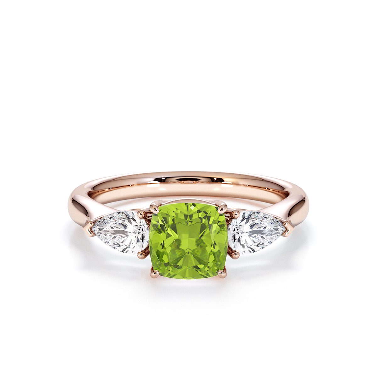 Gold / Platinum Peridot and Diamond Engagement Ring RZ3441
