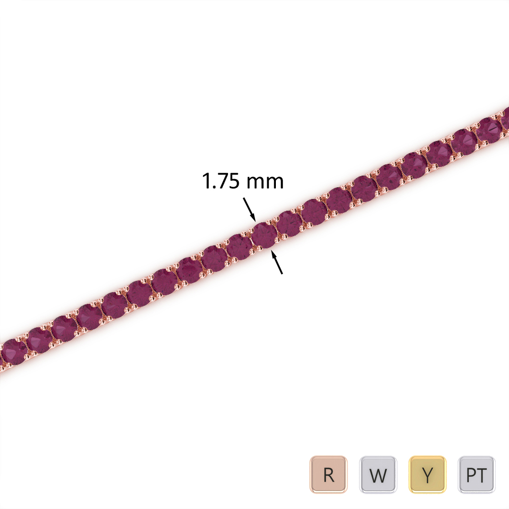 2 Ct Ruby Bracelet in Gold/Platinum AGBRL-1002