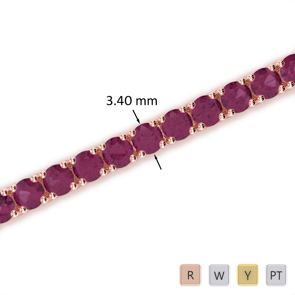 10 Ct Ruby Bracelet in Gold/Platinum AGBRL-1009