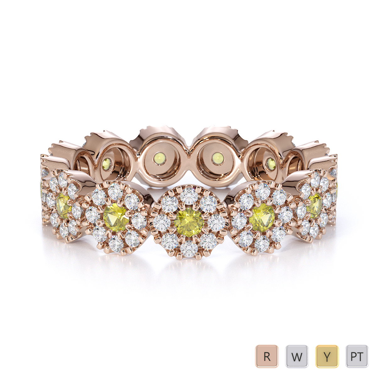 Gold / Platinum Yellow Sapphire and Diamond Full Eternity Ring RZ1530