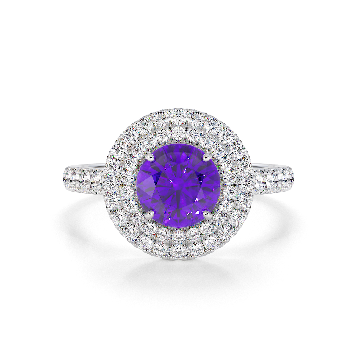 Gold / Platinum Amethyst and Diamond Engagement Ring RZ3401