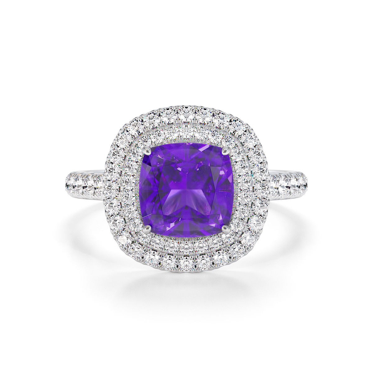 Gold / Platinum Amethyst and Diamond Engagement Ring RZ3405