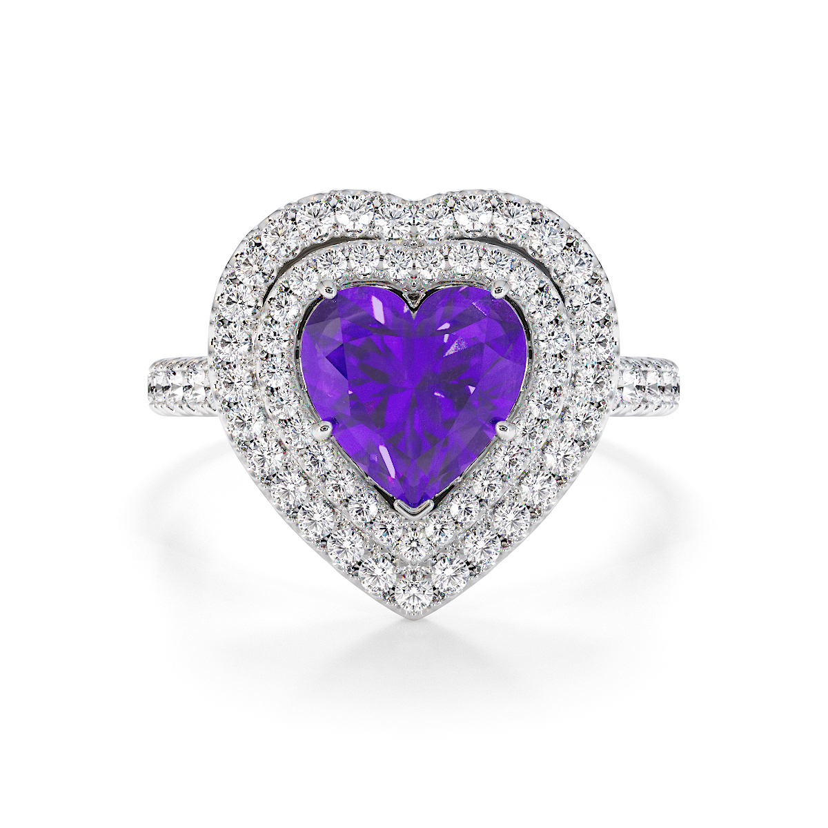 Gold / Platinum Amethyst and Diamond Engagement Ring RZ3408
