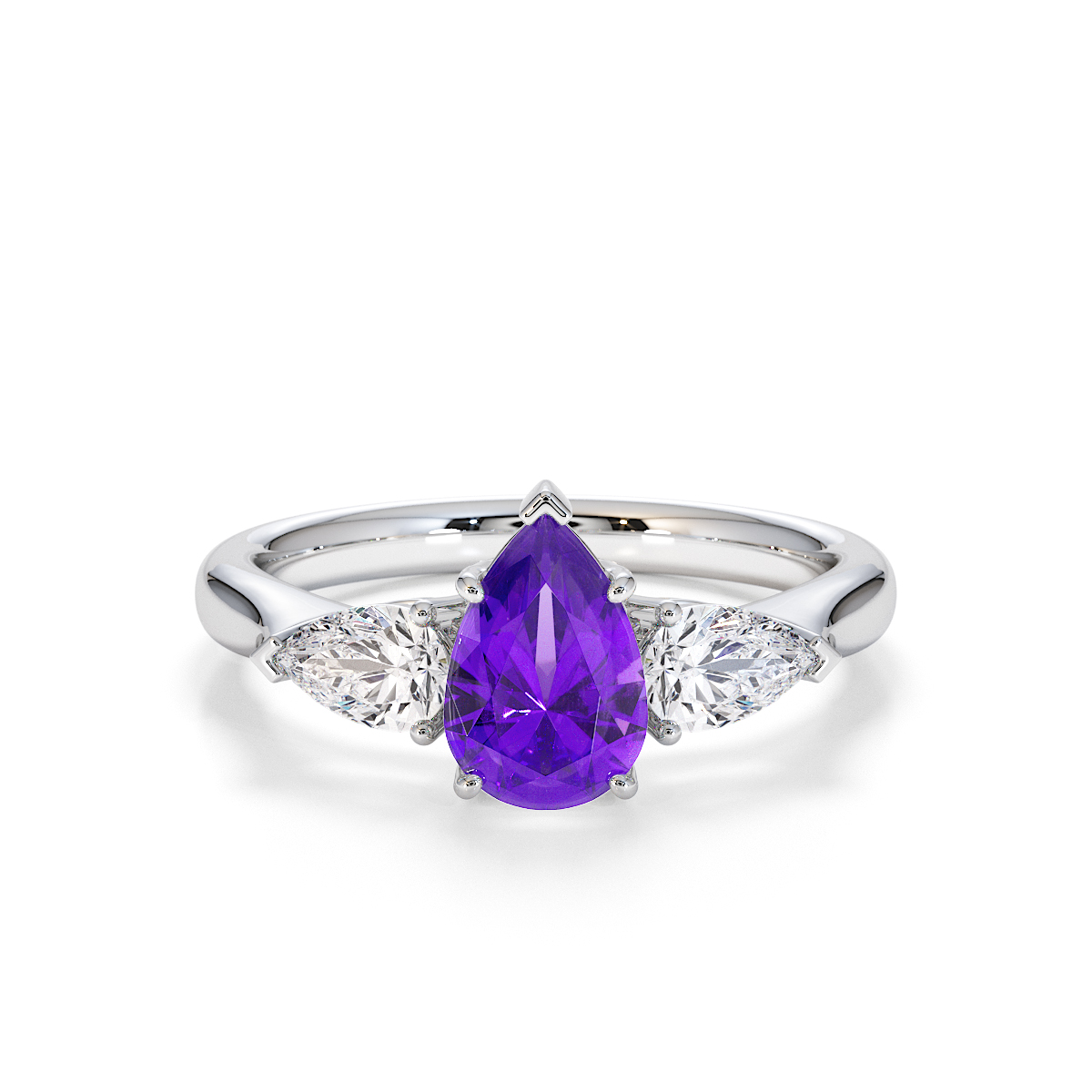 Gold / Platinum Amethyst and Diamond Engagement Ring RZ3447