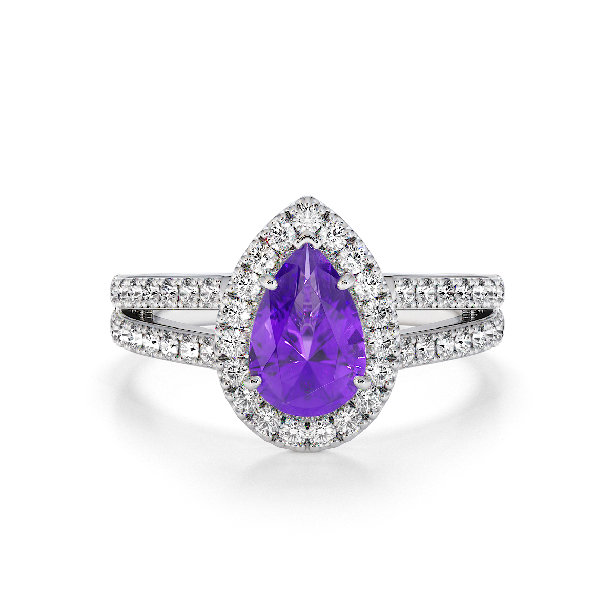 Gold / Platinum Amethyst and Diamond Engagement Ring RZ3465