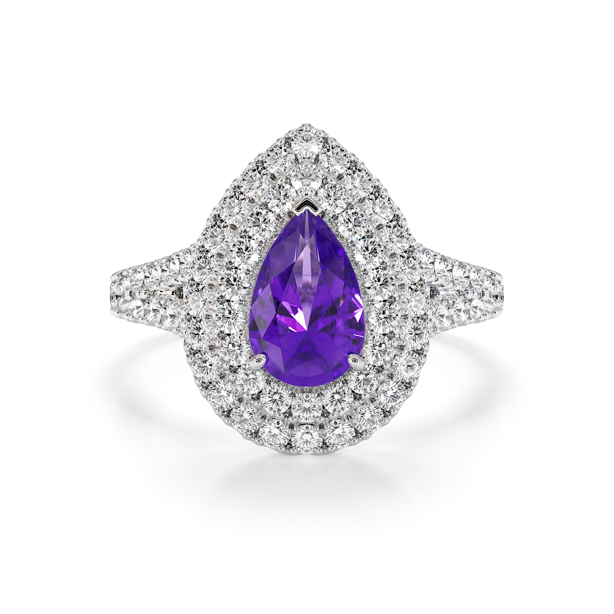 Gold / Platinum Amethyst and Diamond Engagement Ring RZ3473