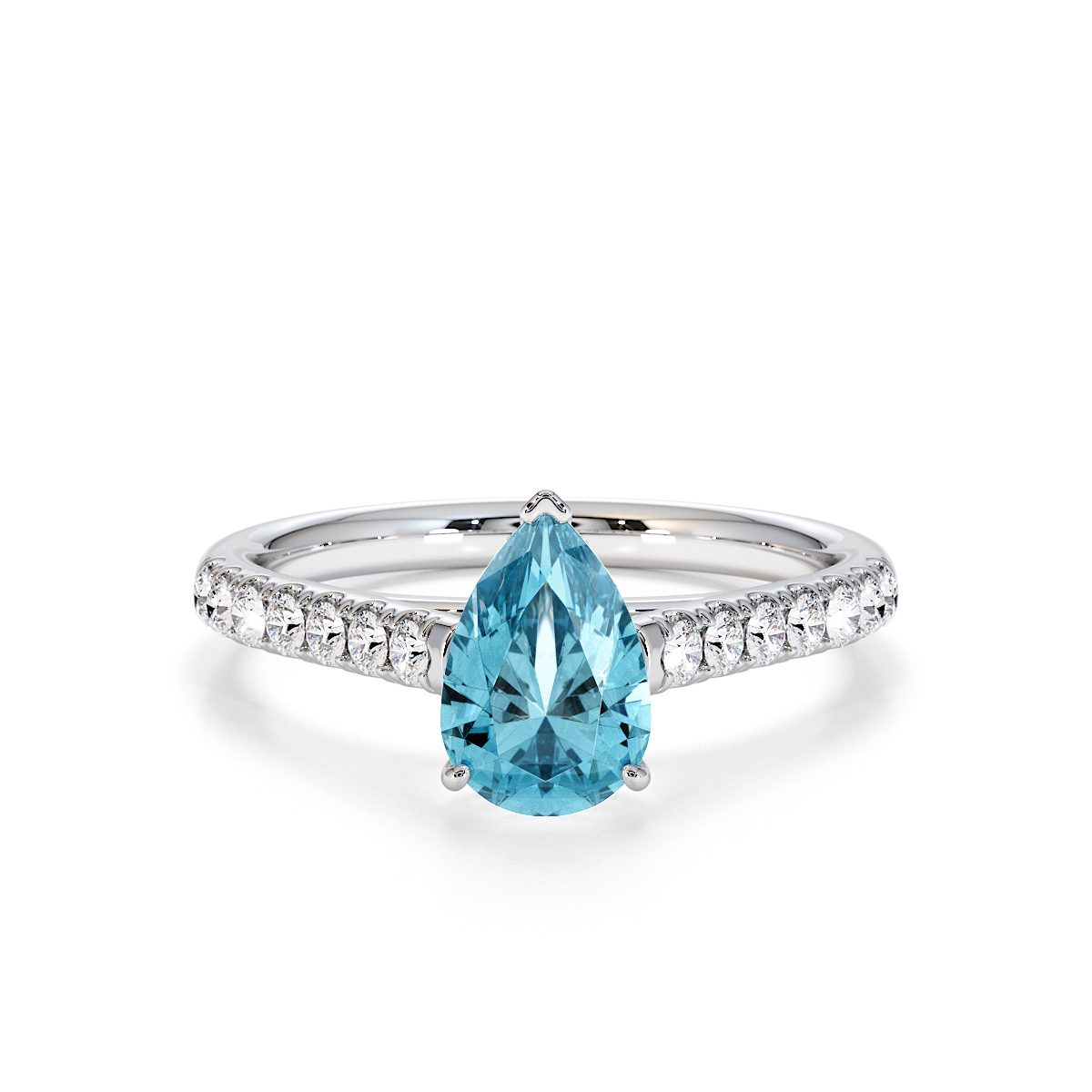 Gold / Platinum Aquamarine and Diamond Engagement Ring RZ3355