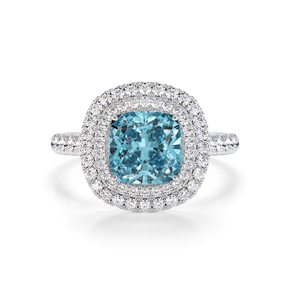 Gold / Platinum Aquamarine and Diamond Engagement Ring RZ3405