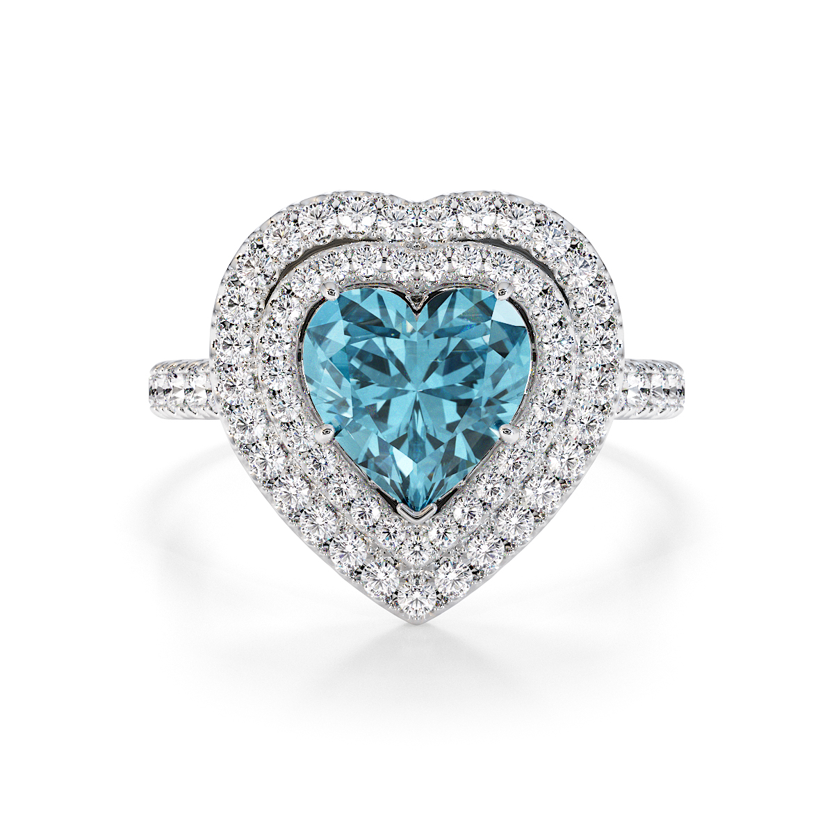 Gold / Platinum Aquamarine and Diamond Engagement Ring RZ3408