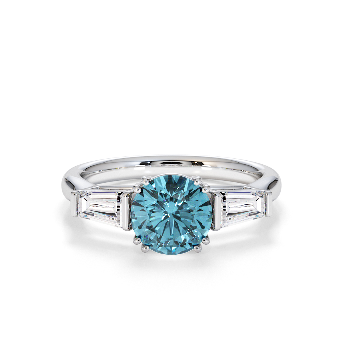 Gold / Platinum Aquamarine and Diamond Engagement Ring RZ3434