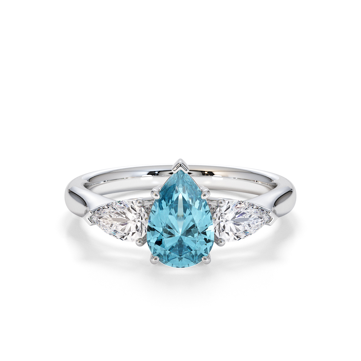 Gold / Platinum Aquamarine and Diamond Engagement Ring RZ3447