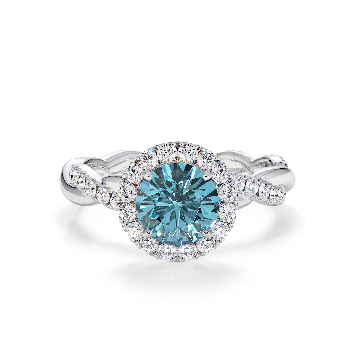 Gold / Platinum Aquamarine and Diamond Engagement Ring RZ3453