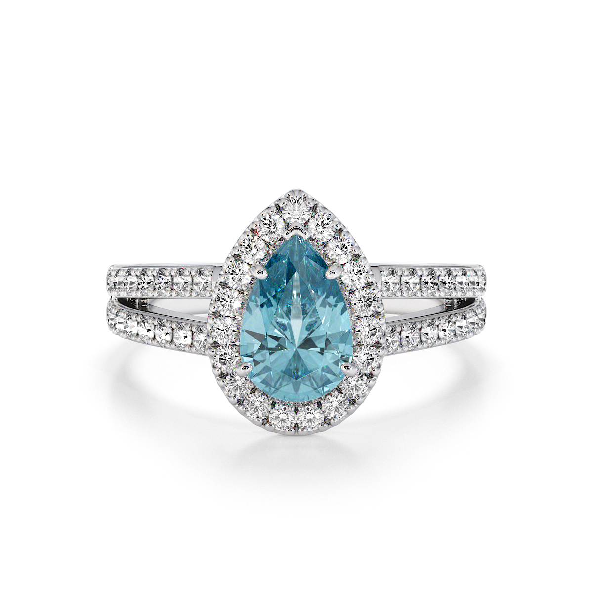 Gold / Platinum Aquamarine and Diamond Engagement Ring RZ3465