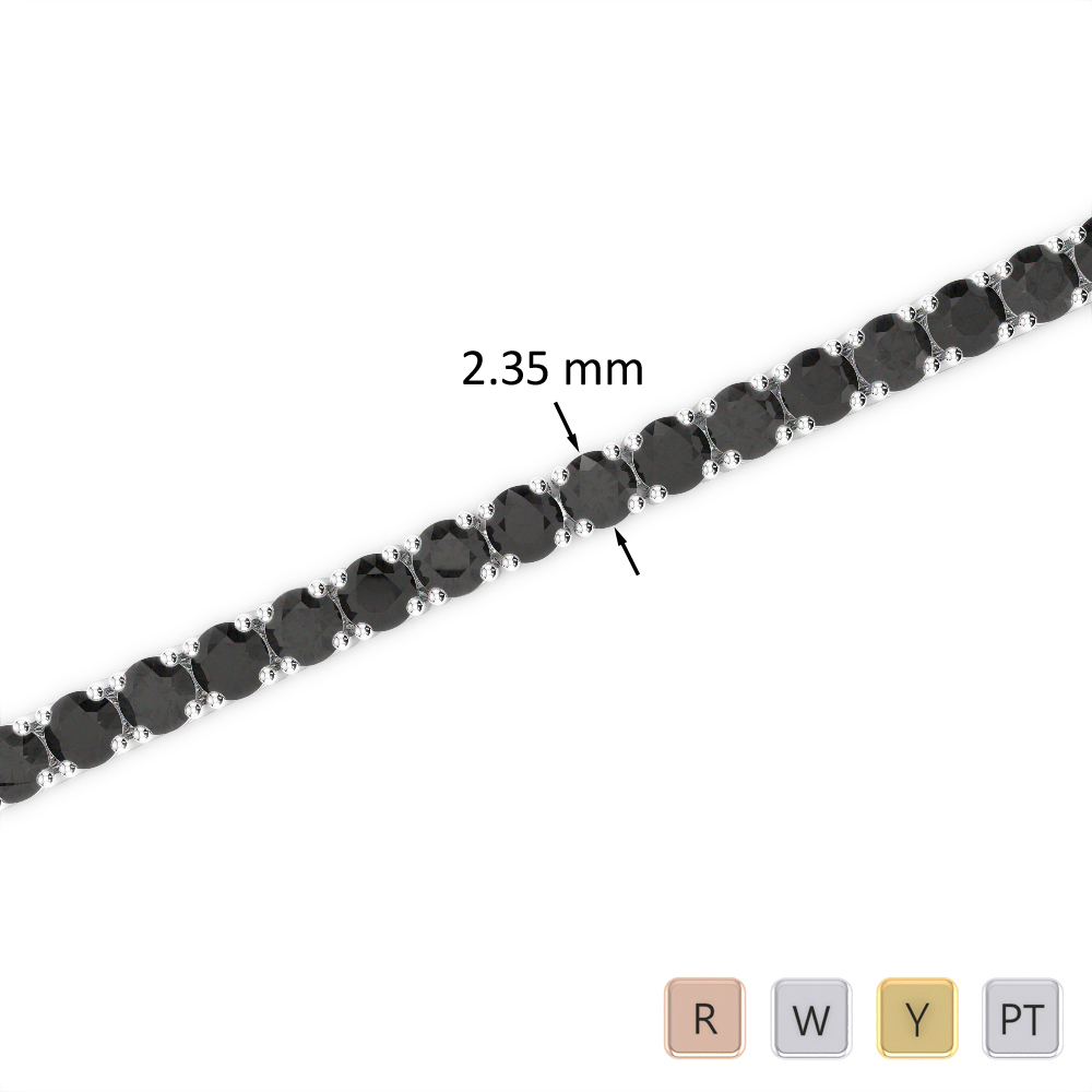 3 Ct Black Diamond Bracelet in Gold/Platinum AGBRL-1005