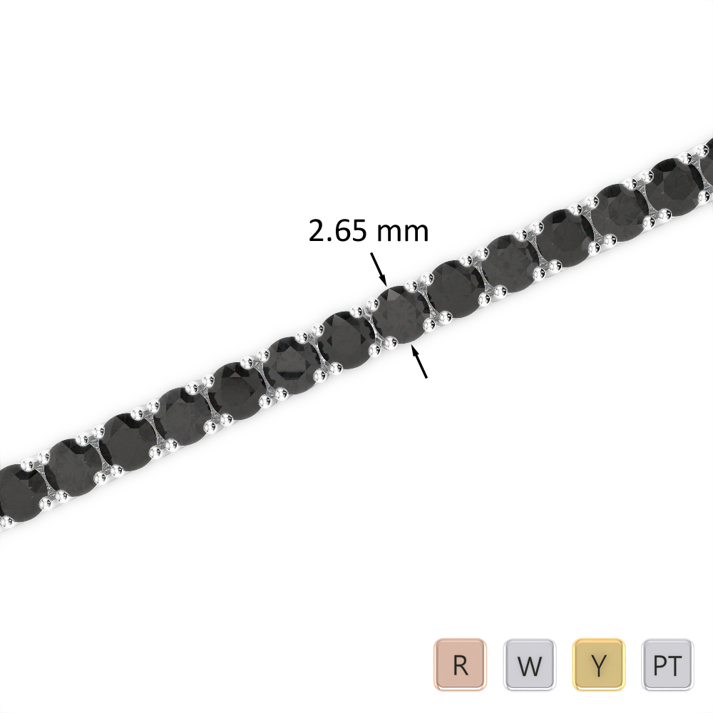 6 Ct Black Diamond Bracelet in Gold/Platinum AGBRL-1007