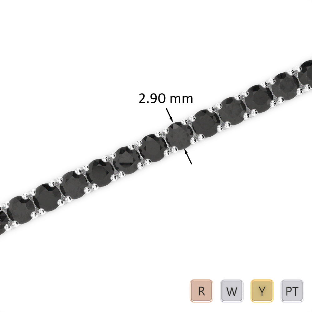 7 Ct Black Diamond Bracelet in Gold/Platinum AGBRL-1008