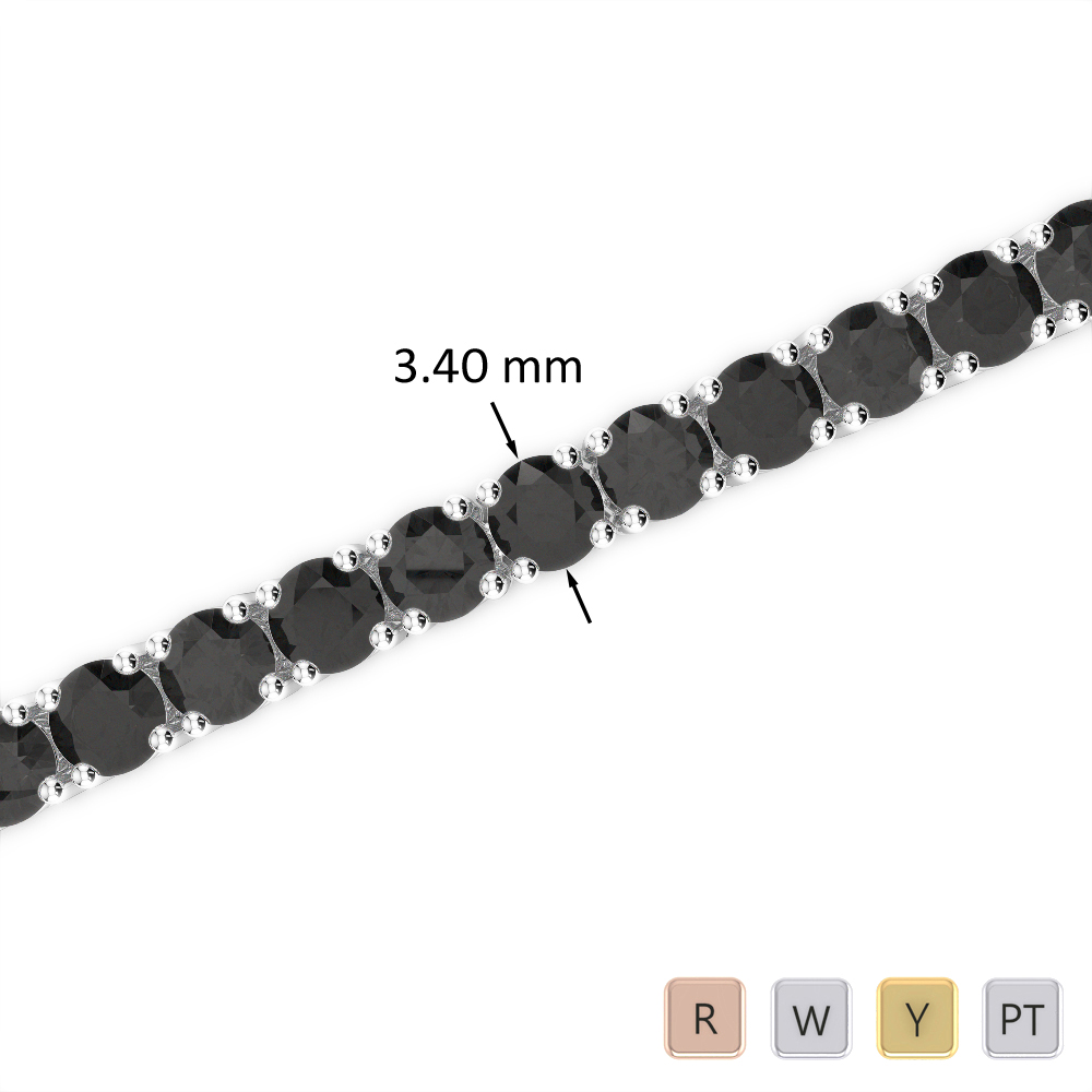 10 Ct Black Diamond Bracelet in Gold/Platinum AGBRL-1009