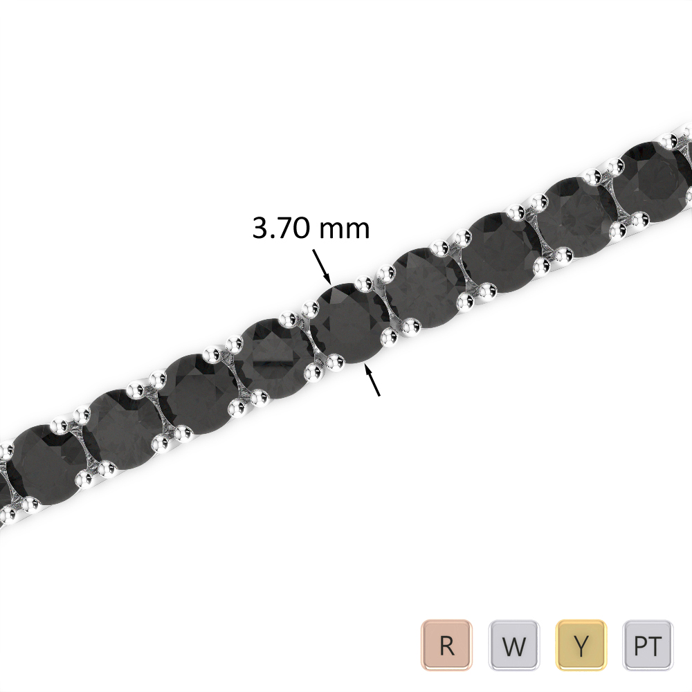 15 Ct Black Diamond Bracelet in Gold/Platinum AGBRL-1010