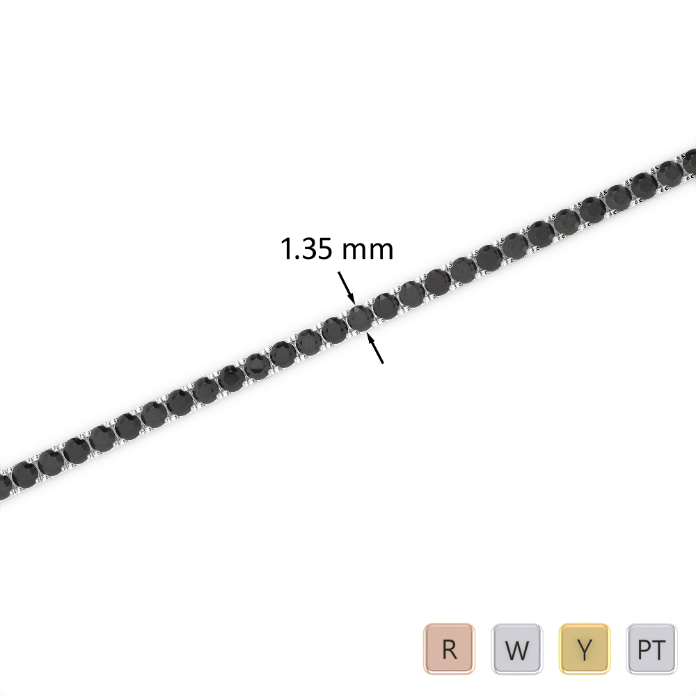 2 Ct Black Diamond Bracelet in Gold/Platinum AGBRL-1012