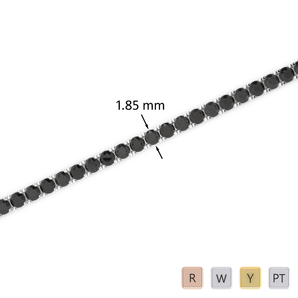 2 Ct Black Diamond Bracelet in Gold/Platinum AGBRL-1013