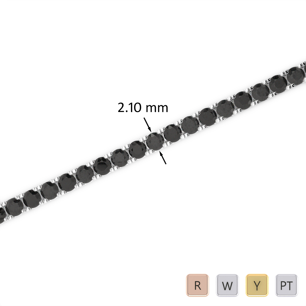 3 Ct Black Diamond Bracelet in Gold/Platinum AGBRL-1014