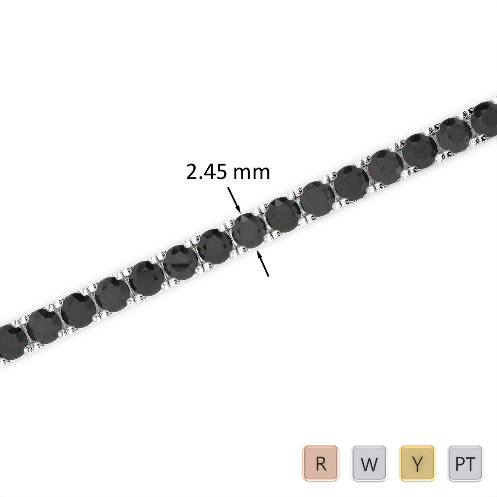 4 Ct Black Diamond Bracelet in Gold/Platinum AGBRL-1016