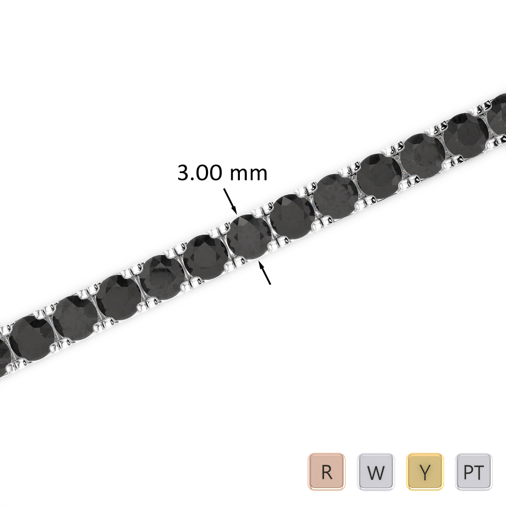 7 Ct Black Diamond Bracelet in Gold/Platinum AGBRL-1019