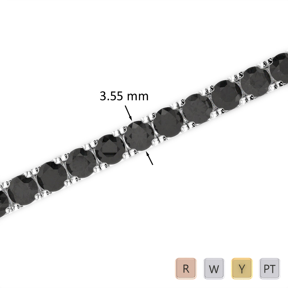 11 Ct Black Diamond Bracelet in Gold/Platinum AGBRL-1020