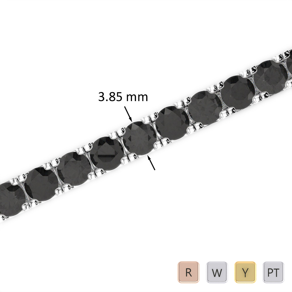 14 Ct Black Diamond Bracelet in Gold/Platinum AGBRL-1021