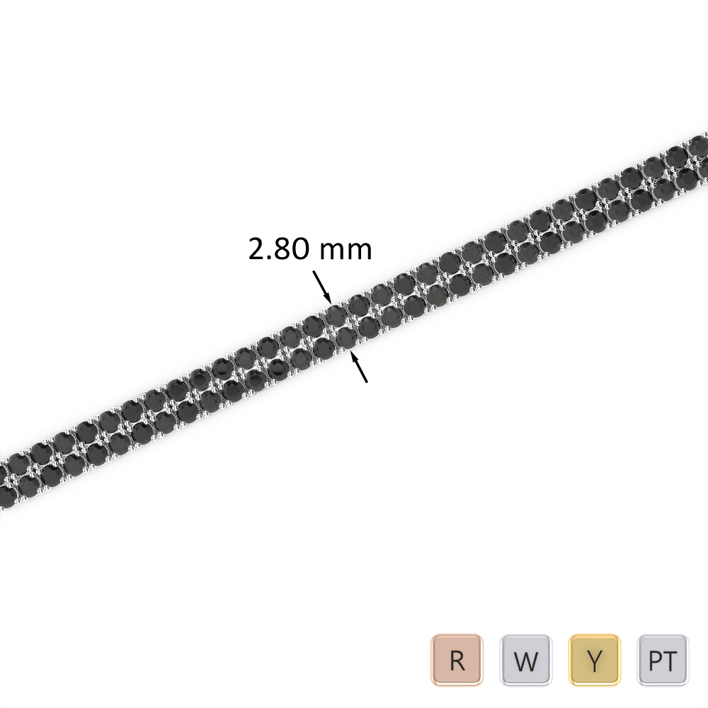 4 Ct Black Diamond Bracelet in Gold/Platinum AGBRL-1030