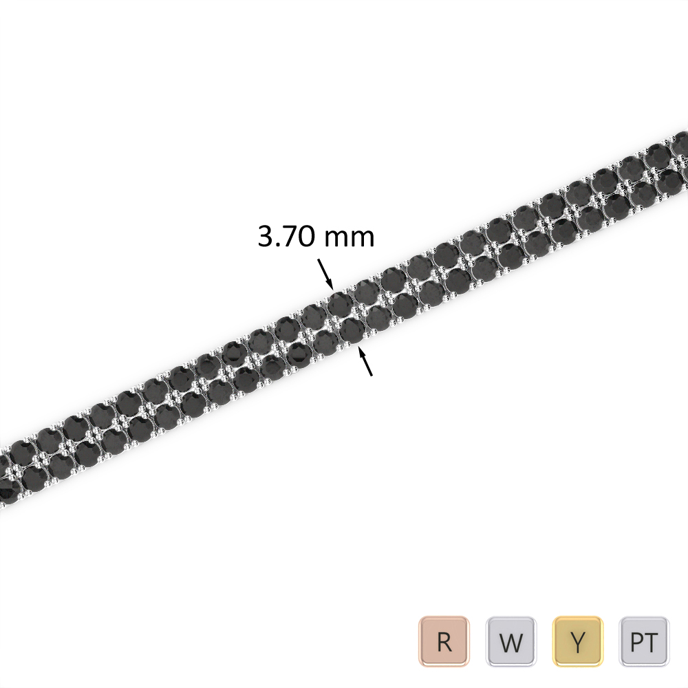4 Ct Black Diamond Bracelet in Gold/Platinum AGBRL-1031