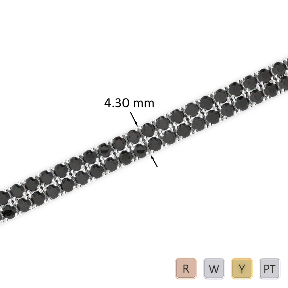 6 Ct Black Diamond Bracelet in Gold/Platinum AGBRL-1032