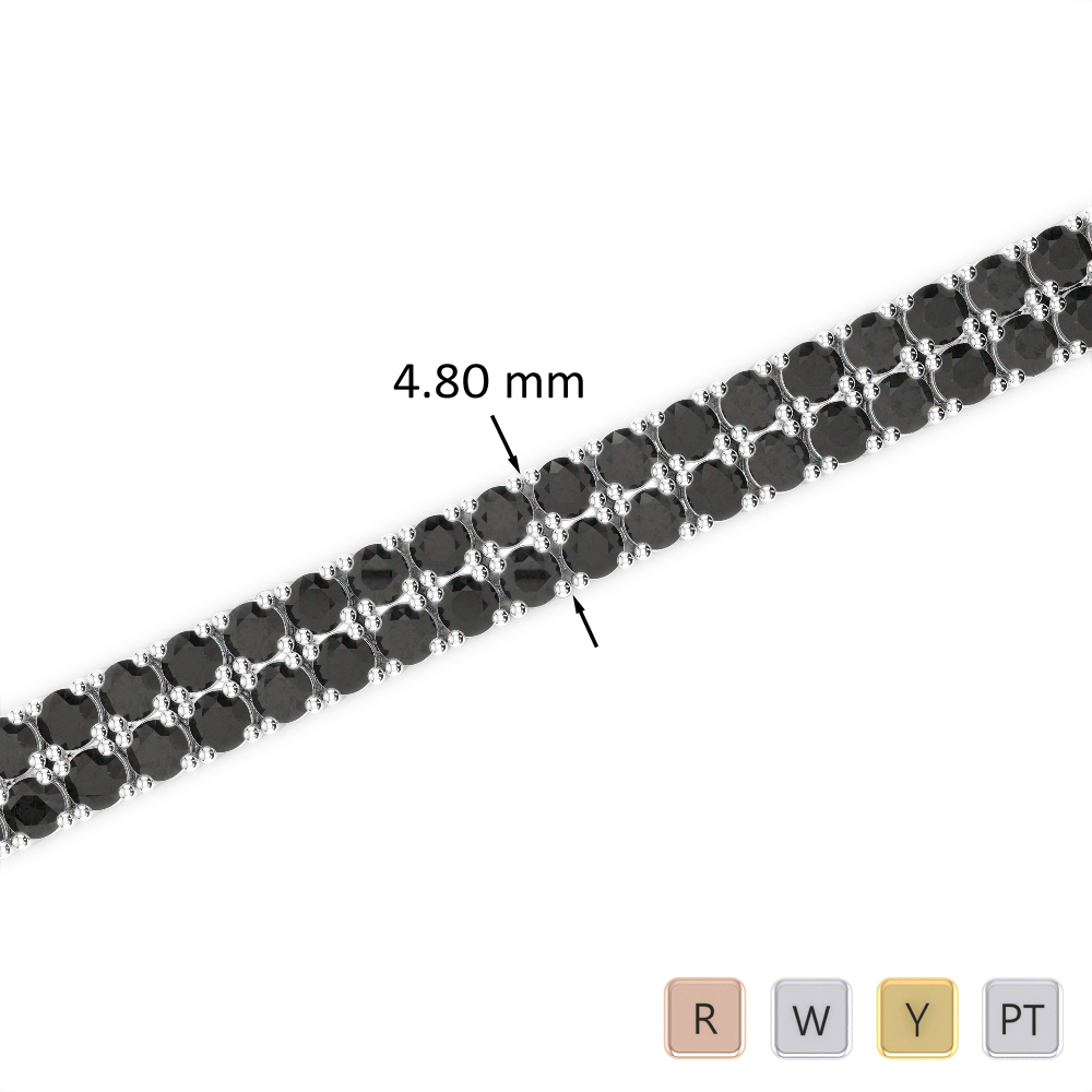 7 Ct Black Diamond Bracelet in Gold/Platinum AGBRL-1033
