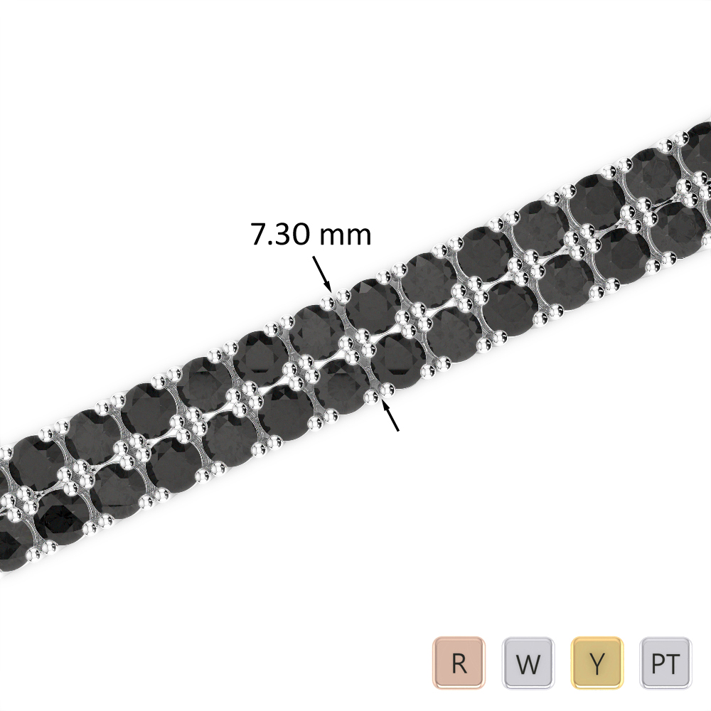 21 Ct Black Diamond Bracelet in Gold/Platinum AGBRL-1038