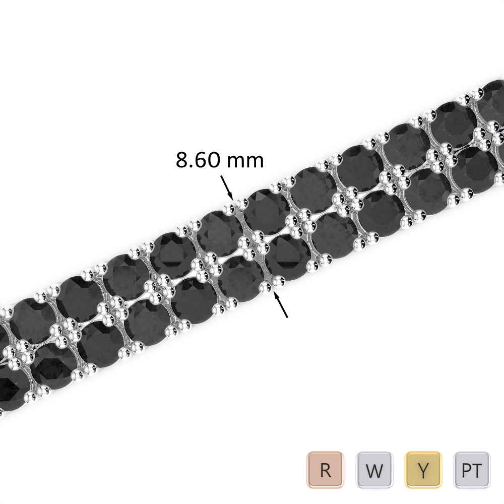 32 Ct Black Diamond Bracelet in Gold/Platinum AGBRL-1040