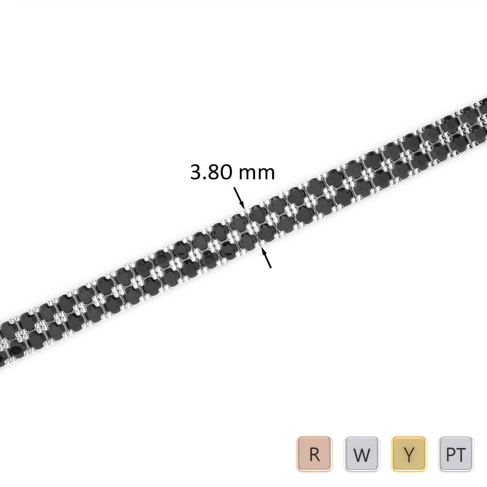 4 Ct Black Diamond Bracelet in Gold/Platinum AGBRL-1042