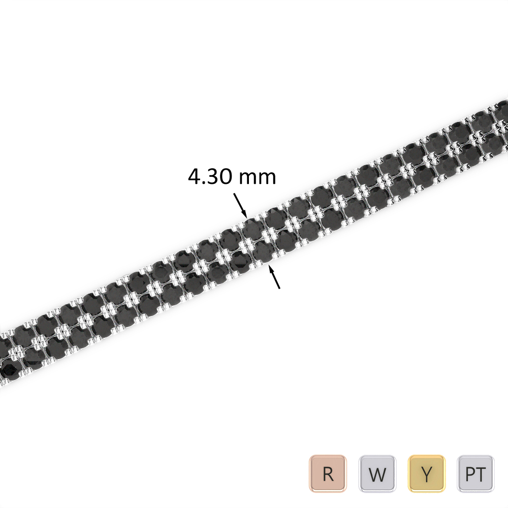 6 Ct Black Diamond Bracelet in Gold/Platinum AGBRL-1043